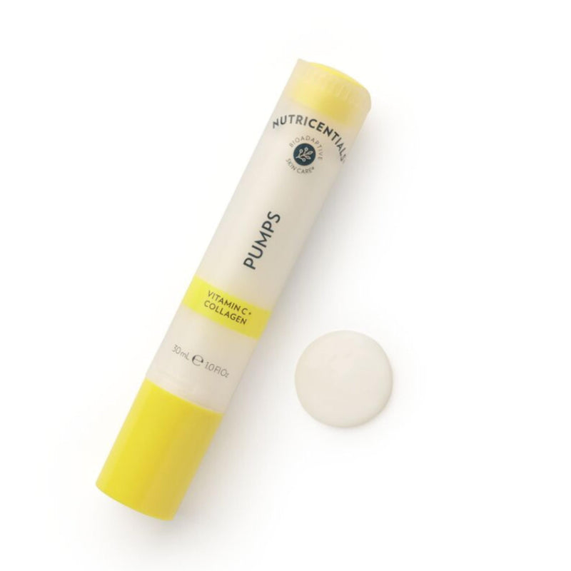 Nu Skin Nutricentials Vitamin C + Collagen Pump Skin Serum | 1.0 Fl Oz | Vegan Collagen formula with Squalane + Apple Fruit Extract for hydration and smooth-feeling skin