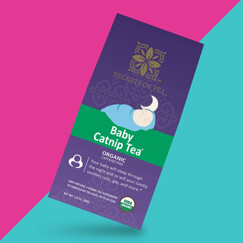 [Australia] - Secrets Of Tea Catnip Colic Tea Colic Reliever, Gas, Acid Reflux Relief - Natural USDA Organic Caffeine Free Herbal Colic Tea for Babies and Newborns - 20 Count(1 Pack) 