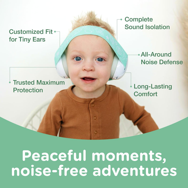 [Australia] - Earmuff Protection for Toddlers, Infants, and Babies - 0 to 36 months - Noise Cancelling Earmuff Headphones Green 