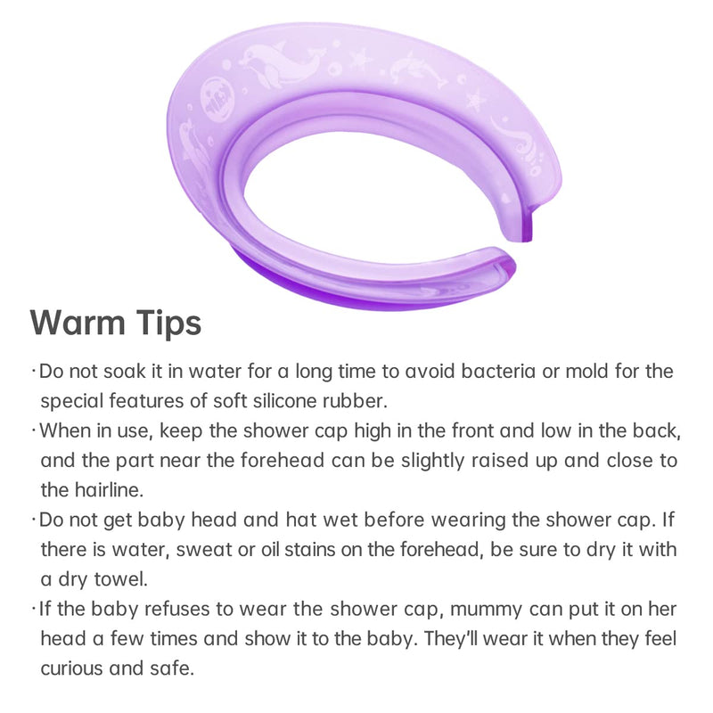 [Australia] - Air Cushioned Bath Visor, Shower Cap For Kids, Hair Washing Hat For Toddlers Adults, Purple 