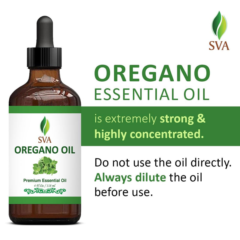 [Australia] - SVA Oregano Essential Oil 4 oz (118 ml) | Very Strong | Premium Essential Oil with Dropper for Diffuser, Dental care, DIY products & Massage 4 Fl Oz (Pack of 1) 