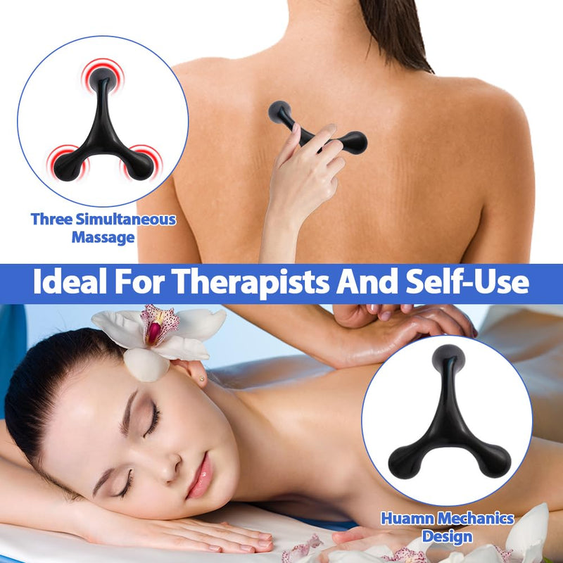 [Australia] - Abnaok Manual Trigger Point Massage Tool and Thumb Saver for Full Body Deep Tissue Massage, with 3-Legged Massage Knobs, Stress Relief 