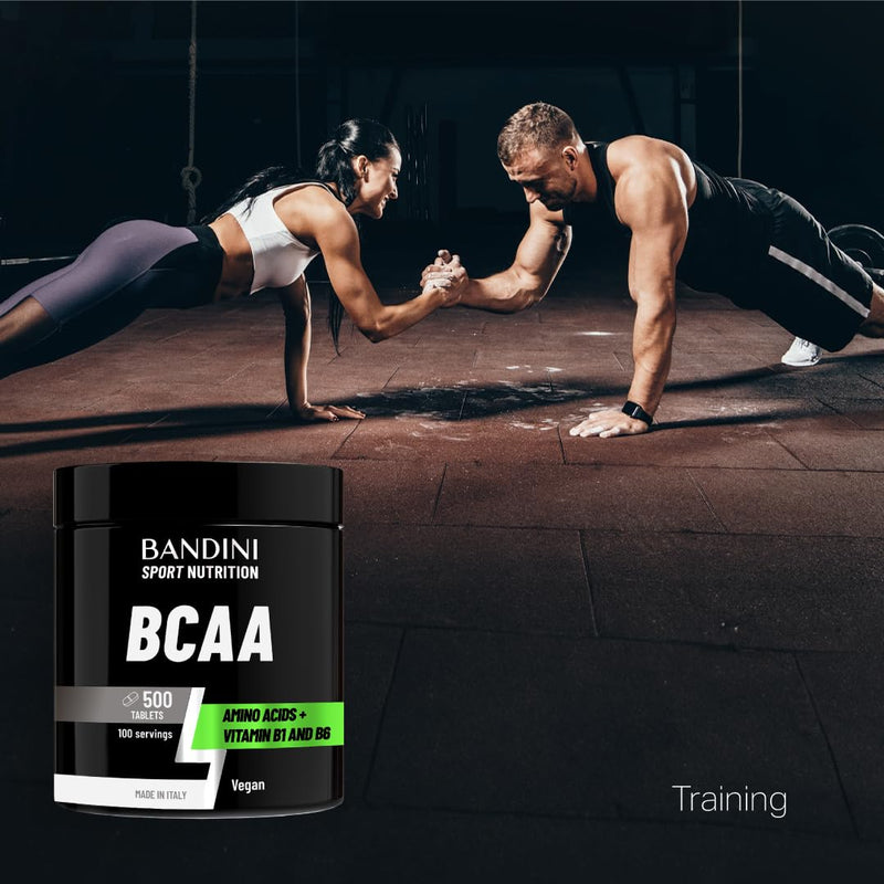 Bandini® BCAA 500 Vegan Tablets | 3000mg per Serving | BCAAs (not Capsules or Powder) Pre Workout Branched Chain Amino Acids + Vitamin B6, B1, L-Leucine, L-Isoleucine, L-Valine | BCAA Energy