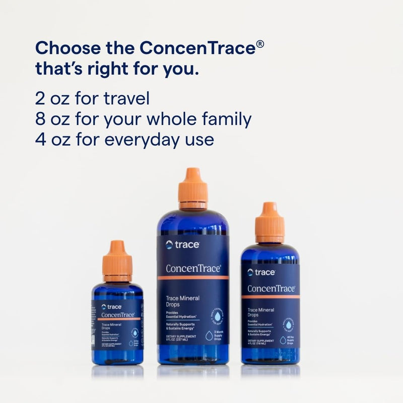 [Australia] - Trace Minerals ConcenTrace Trace Mineral Drops - Liquid Supplement for Bone & Joint Support - Aids Hydration & Electrolyte Restoration - Unflavored-Original, 4 fl oz (48 Servings) 