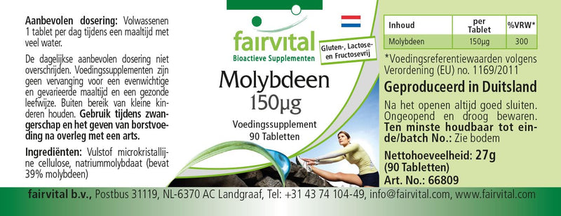 [Australia] - Fairvital | Molybdenum 150µg - 90 tablets - HIGH DOSE - essential trace element - VEGAN 