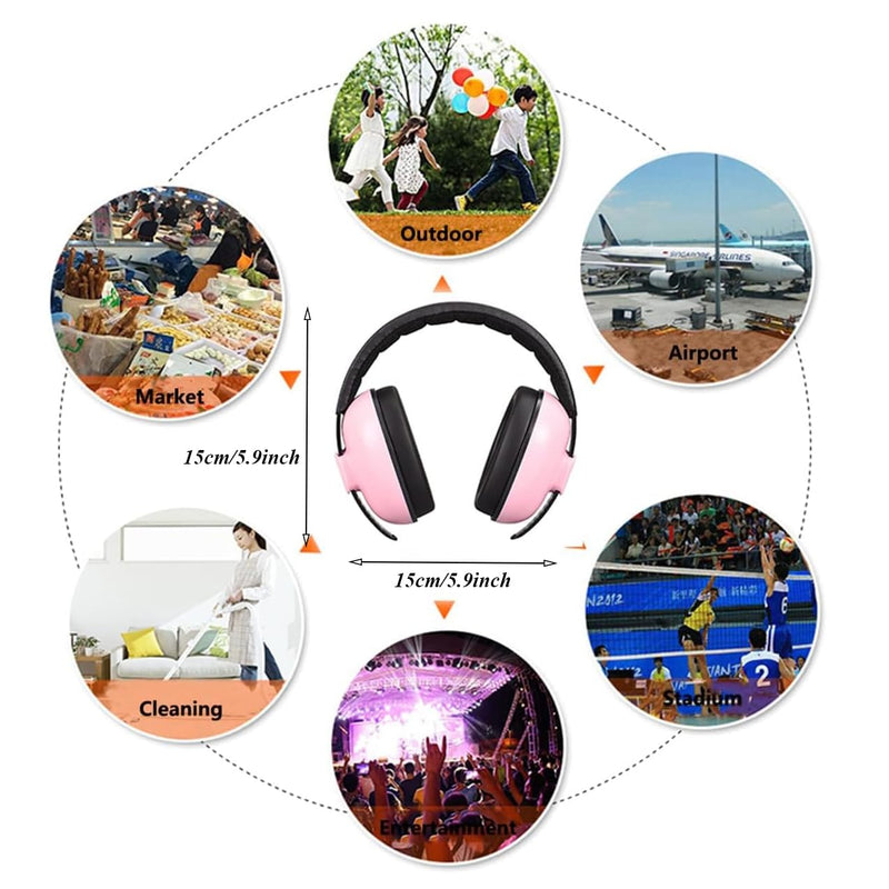 [Australia] - Baby Noise Cancelling Headphones Infant Ear Protection Comfortable Noise Reduction Ear Muffs for Babies Toddler 1 Months to 2 Years, Pink 