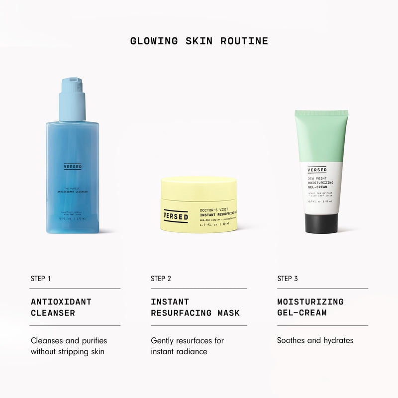 Versed Doctor’s Visit Instant Resurfacing Face Mask - AHA, BHA and Enzyme Exfoliating Mask Helps Reduce Hyperpigmentation - Smooth and Moisturize Skin with Vitamin C - Vegan (1.7 fl oz) 1.7 Fl Oz (Pack of 1)