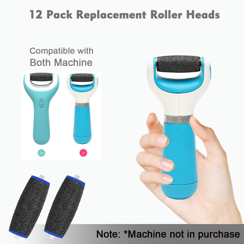 [Australia] - 12 Pack Extra Coarse Replacement Roller for Amope Pedi,Replacement Head Refills Compatible with Amope Pedi Refills Electronic Perfect Foot File 12 Black Extra Coarse 