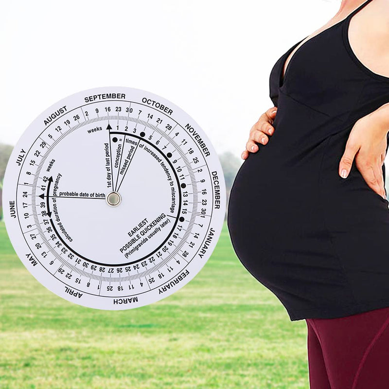 2 Pack Pregnancy Due Date Calculator Wheel, Obstetric Gestation Wheel | Rotatable tracker counts pregnancy weeks & due dates. Solid plastic build, smooth dial for daily pregnancy date checking