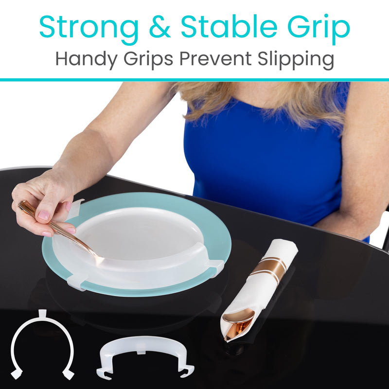 [Australia] - Vive Plate Guard (2 Pack) - Adaptive Equipment No Spill Guards for Eating - One Handed Assistance for Plates, Daily Living Aid for Elderly, Disabled & Parkinsons - Handicap Kitchen Accessories 