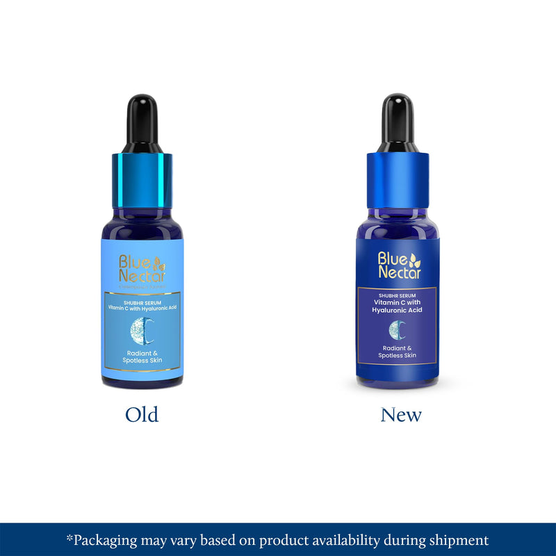 Blue Nectar Vitamin C Serum for Oily Skin & Dry Skin with Gua Sha | Plant-Based Face for Glowing Skin & Pigmentation | Hyaluronic Acid Serum for Women & Men (9 Herbs, 1 Fl Oz)