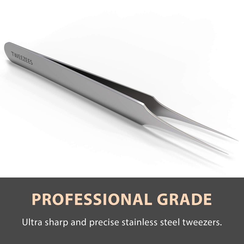Ingrown Hair Tweezers | Pointed Tip | 5 Pack | Precision Stainless Steel | Extra Sharp and Perfectly Aligned for Ingrown Hair Treatment & Splinter Removal For Men and Women | By Tweezees