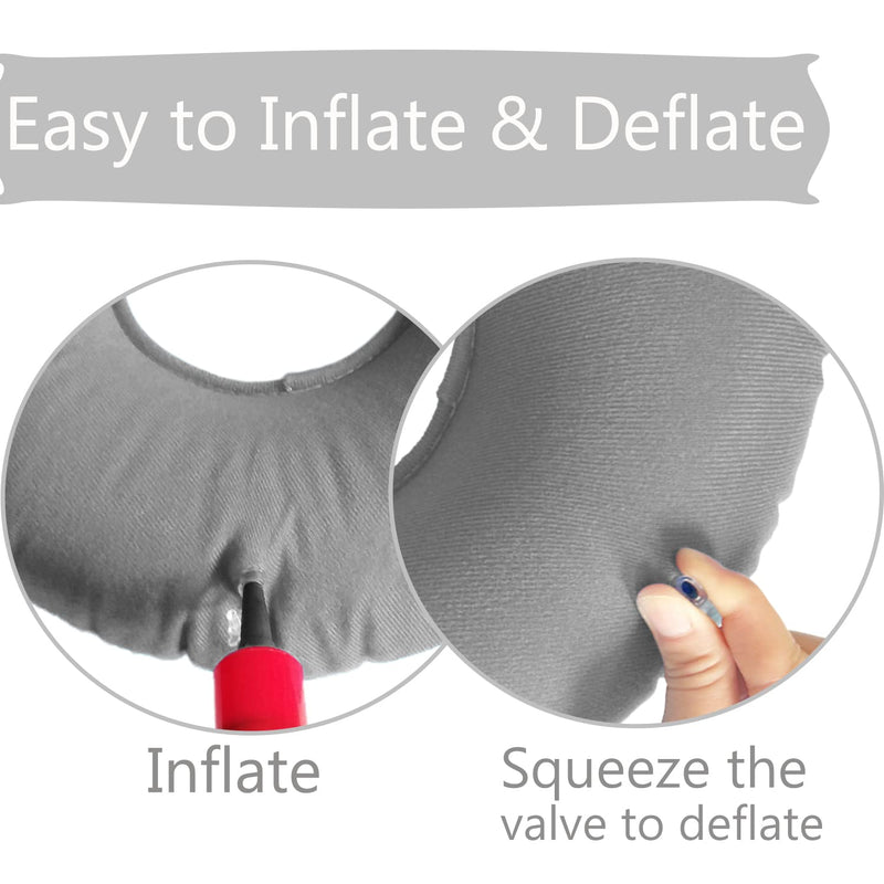 2 Pack Donut Pillow, Donut Cushion Seat, Inflatable Ring Cushion with A Pump, Hemorrhoid Seat Pillow, Round Wheelchairs Seat Cushion for for Home, Car or Office (15" Blue & Gray)