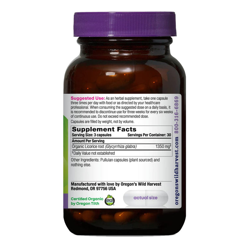 [Australia] - Oregon's Wild Harvest Organic Licorice Root Capsules, 90 Count 