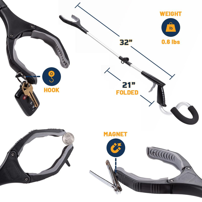 [Australia] - StrongArm Daily Living Reaching Aid Specially Designed for Seniors & Individuals with Chronic Weakness and Limited Mobility, 32 Inches of Added Reach 