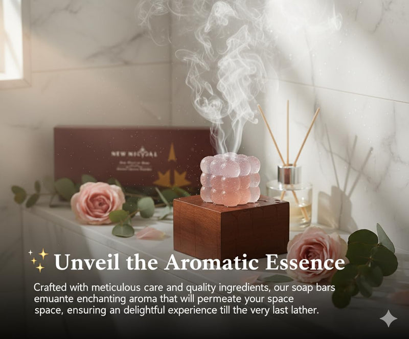 All Natural Bar Soap,Enriched with Eucalyptus & Rose Essential Oil,Vitamin E,Camellia Oil,and Amino Acids.Radiance for All Genders.Gift Packaging.19.5 Oz (Pack of 3) Rose+Eucalyptus Essential Oil
