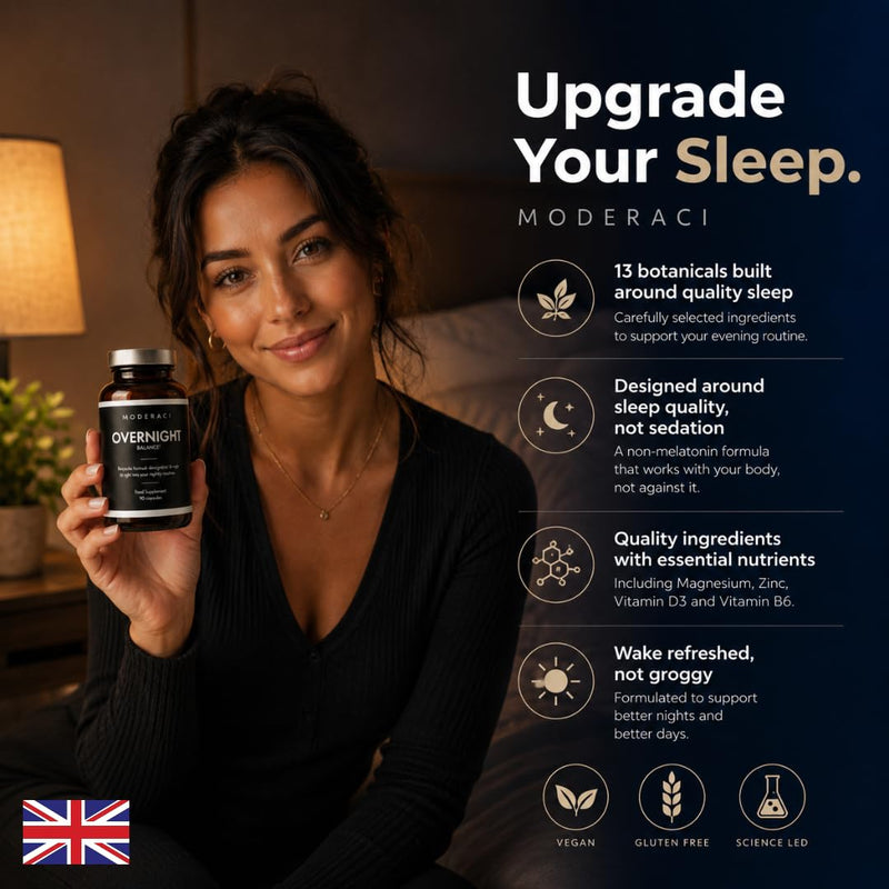 Overnight Balance | Sleep Support Supplement | 90 Capsules | by Moderaci