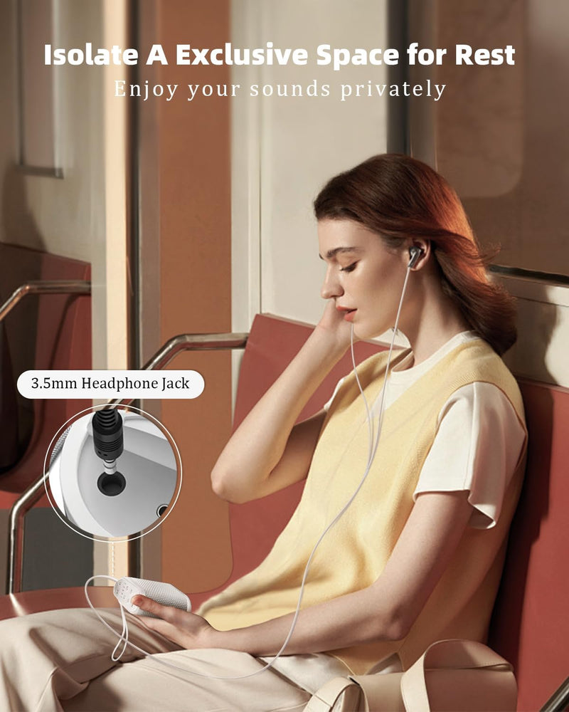 [Australia] - Portable Sound Machine for Travel, White Noise Sound Machine for Sleeping, 52-Hour Lasting Mini Noise Machine with 21 Quality Non-looping Sounds, Headphone Jack, Memory, Timer for Adults, Office,Hotel 