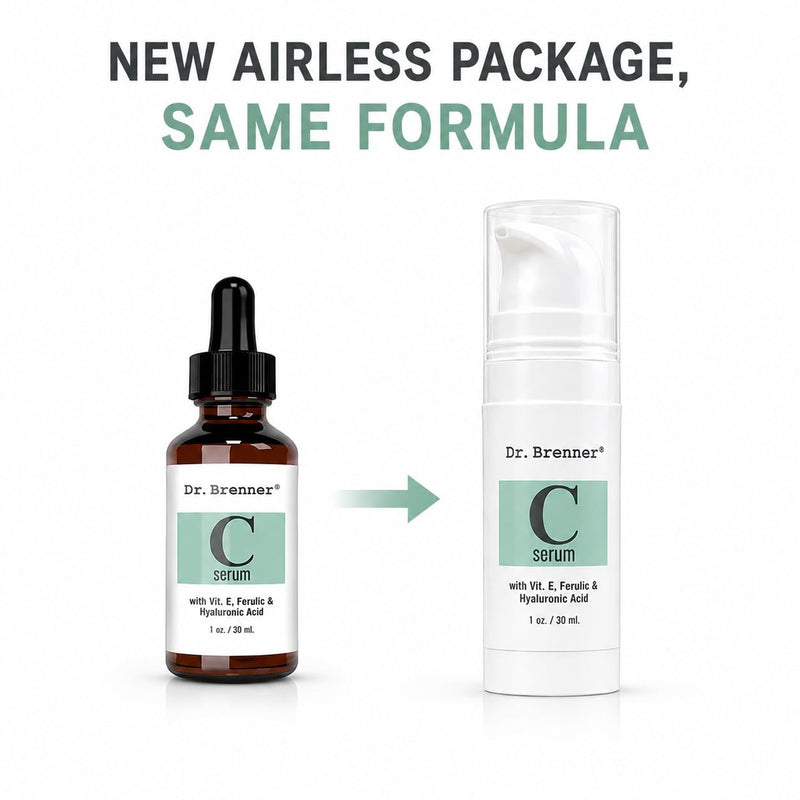 Vitamin C Serum 20% Pure L-Ascorbic Acid, Ferulic Acid, Vitamin E and Hyaluronic Acid for Face and Eyes Natural Anti Aging Anti Wrinkle 1oz. by Dr. Brenner 1.01 Fl Oz (Pack of 1)