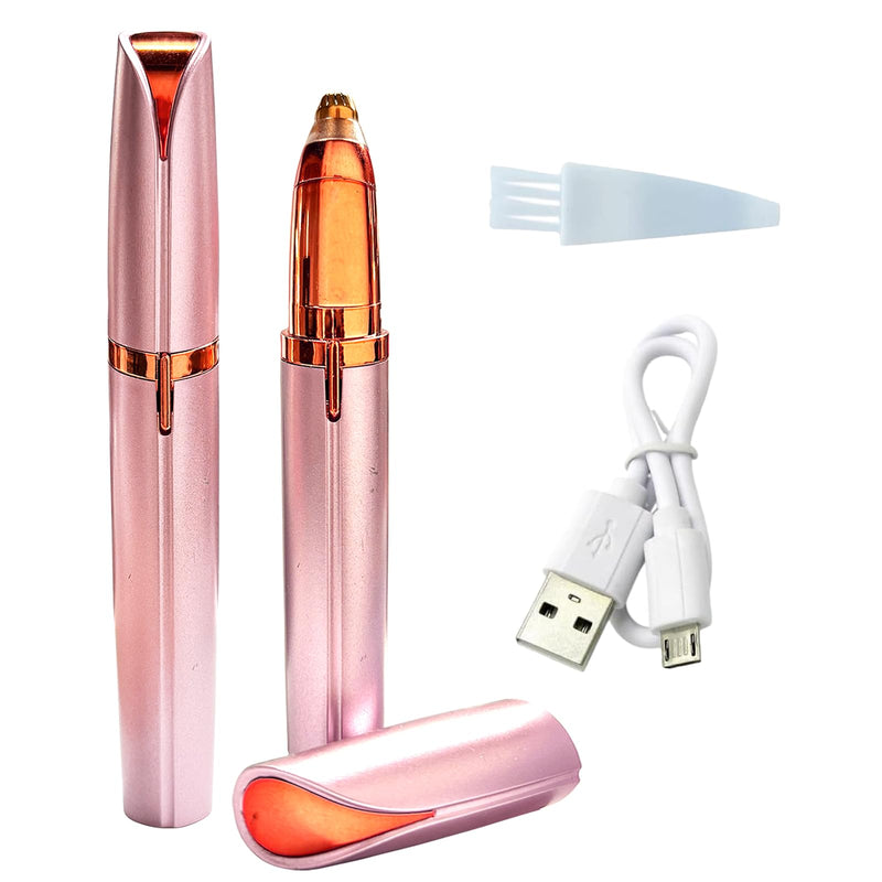 2 Pack USB Rechargeable Portable Electric Eyebrow Trimmer Pen for Women,Painless Precision Eyebrow Hair Remover, Safe Eyebrow Shaver Razor Tool for face Leg Lip Armpit Hand(Rose Gold) Rose Gold
