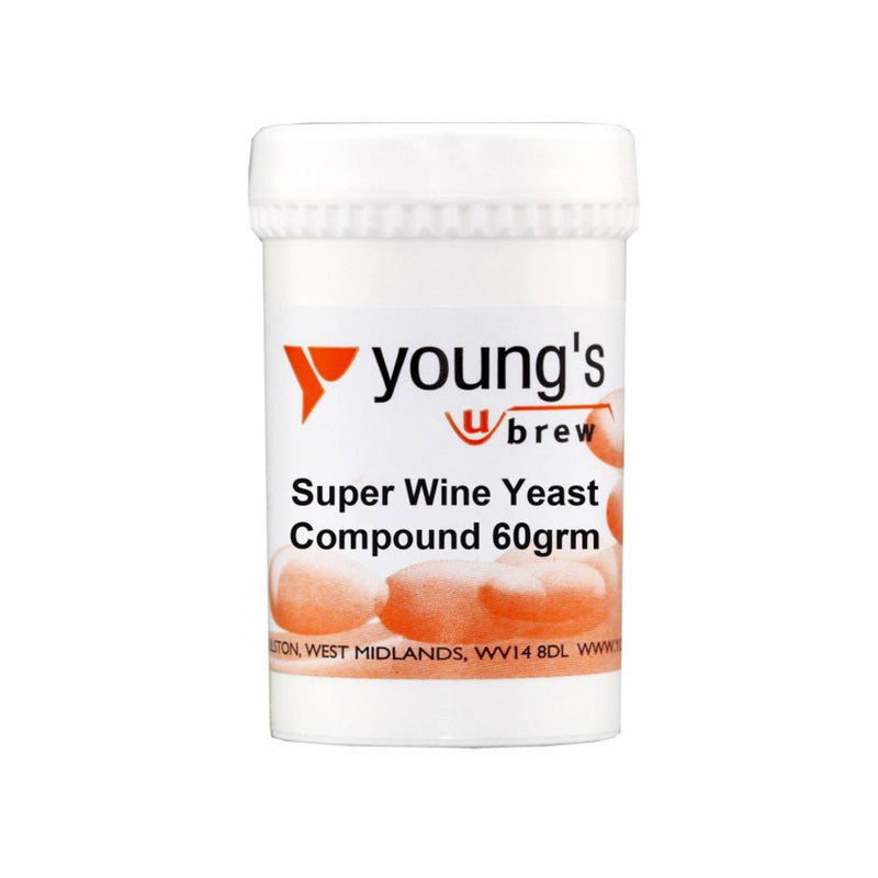 Young's Super Wine Yeast Compound 60g & Yeast Nutrient 100g for Homebrewing Wine, Cider, Mead