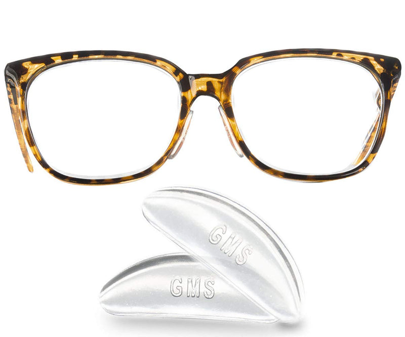 [Australia] - GMS Optical® 1.8mm Reg-Thick/19mm Long - Anti-Slip Adhesive Contoured Silicone Nose Pads for Glasses & Sunglasses (5 Pair-1 Pack)(5 Total Pair)(Clear) Clear 