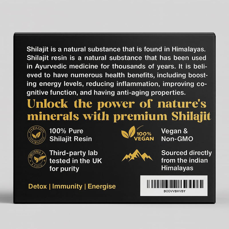 Himalayan Shilajit Resin 30g | 75%+ Fulvic Acid | 3 Months Supply | 100% Pure Gold Grade | Lab Tested | 80+ Trace Minerals | Energy, Stamina & Vitality Supplement for Men & Women | COA Included 1 count (Pack of 1)