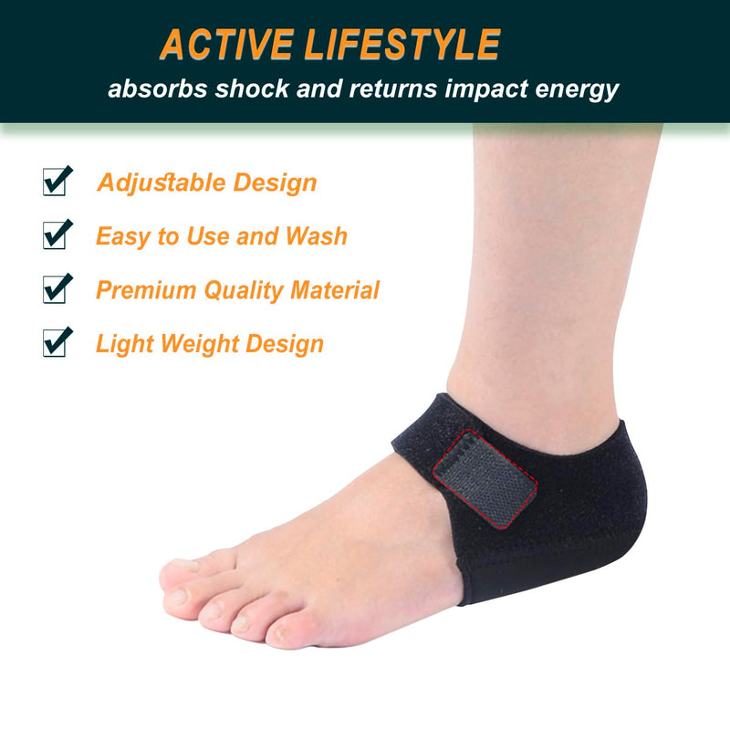 [Australia] - Plantar Fasciitis Orthopedic Silicone Heel Protector for Shoes - Heel Pads Heel Spur - Insoles Gel Heel Spur - Heel Spur Socks (EU 35-40, Black (02)) EU 35 - 40 Black (02) 