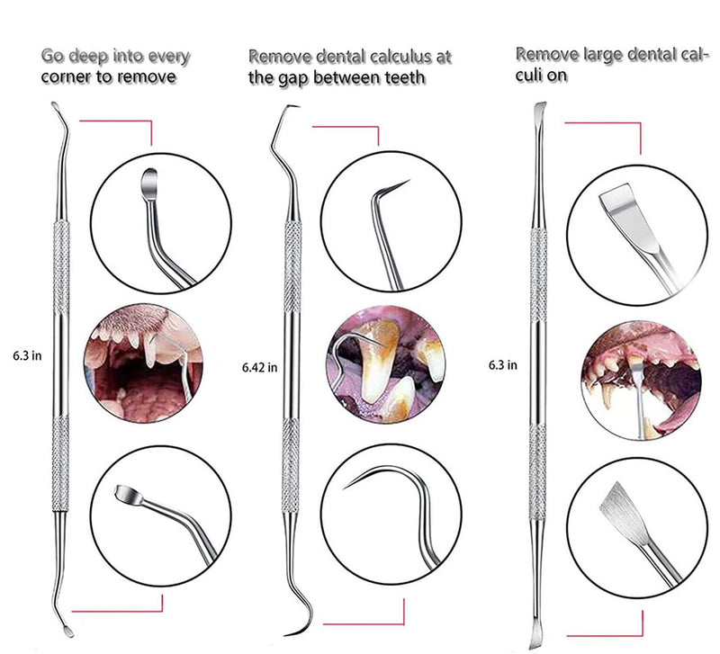 Teeth Cleaning Kit Dog Plaque Tartar Remover Tools Pet Dental Tooth Scaler and Scraper Silicone Finger Toothbrush for Puppy Cats Tooth Pick Stone Remover Dogs Oral Care Hygiene Cleaning Tools (12Pcs) 12 Count (Pack of 1) - PawsPlanet Australia
