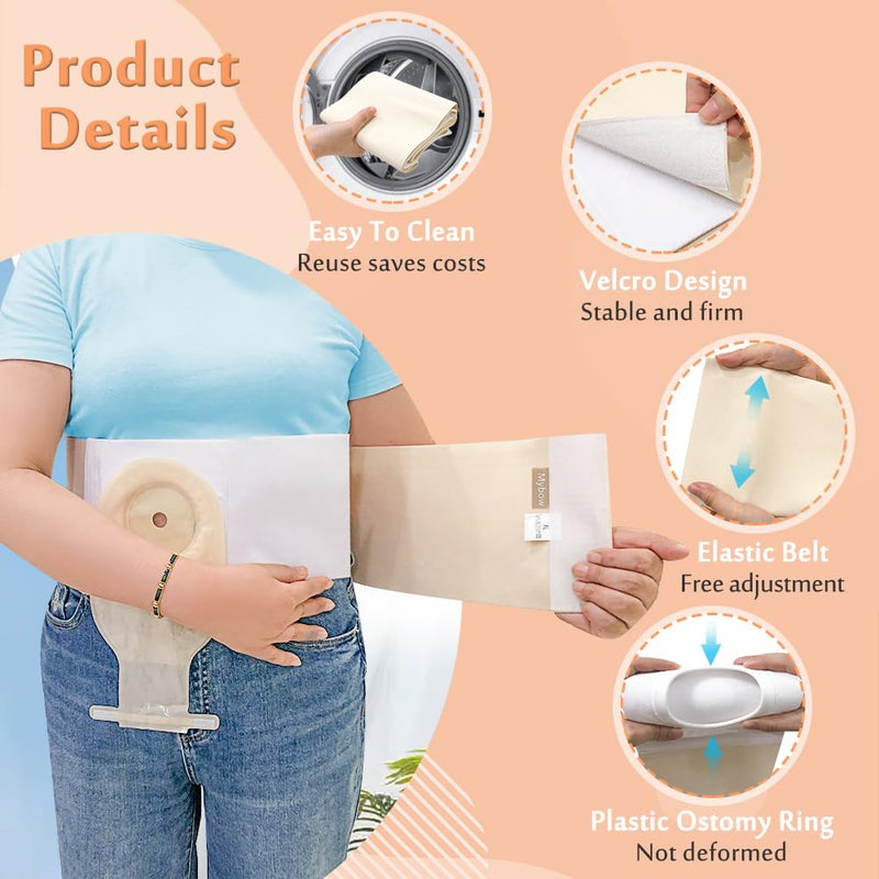 [Australia] - Mybow Ostomy Belt Hernia for Men Women, Urostomy Belt Ostomy Wrap, Stoma Protector, Ileostomy Support Belt, Colostomy Post Operative Abdominal Binder, Hernia Wrap Belt (XL 40-43) X-Large (Pack of 1) 