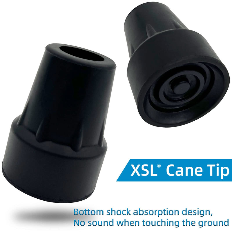 [Australia] - Replacement Cane Tips, 3/4 Inch, Black. 0.75 Inch (Pack of 2) 