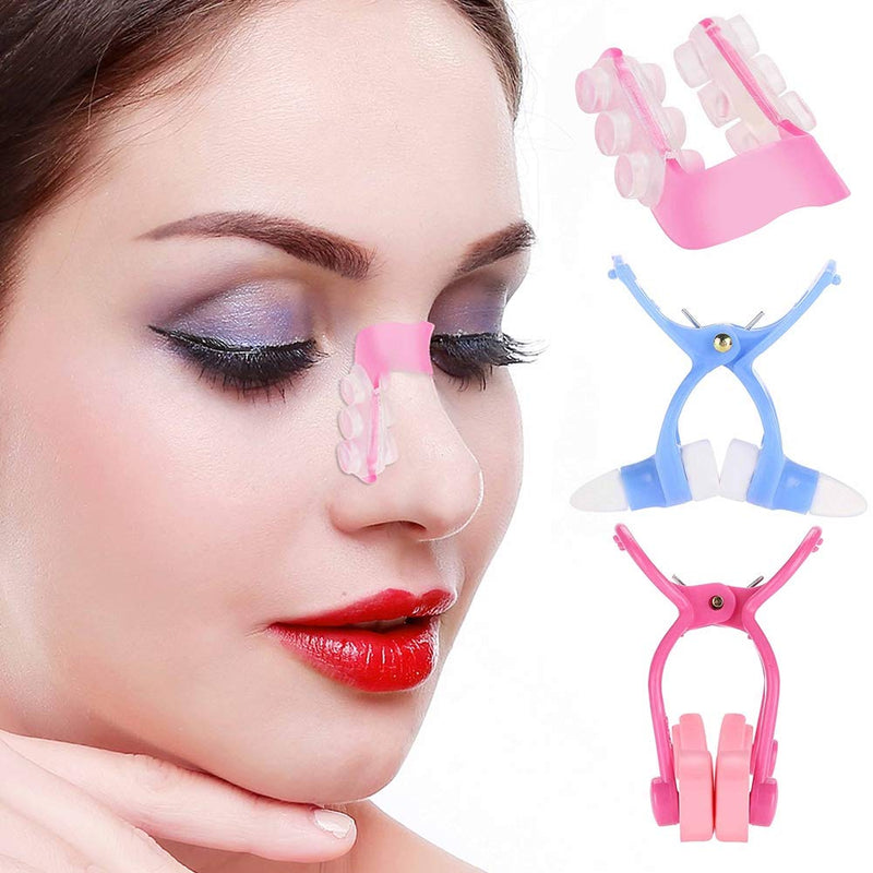 [Australia] - Nose shaper clip for reducing nose, 3 pieces silicone nose lifter nose correction clips, straightener nose splint for a straight nose, nose straightener face beauty tool set - safe and effective 
