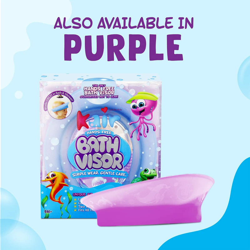 [Australia] - Air Cushioned Bath Visor, Shower Cap For Kids, Hair Washing Hat For Toddlers Adults, Purple 