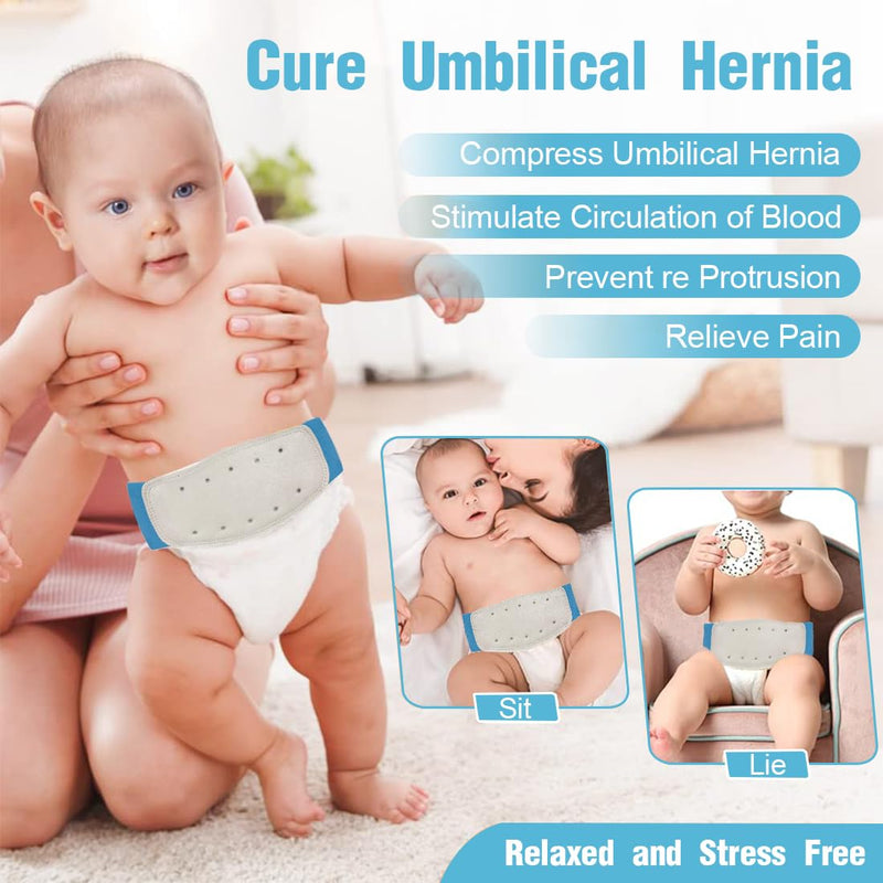 [Australia] - KSJEHW Umbilical Hernia Belt Baby Belly Band Infant Belly Bandage for Hernia Support Truss Children Navel Belly Button Band Newborn Baby Supplies Adjustable Wrap(Blue) Blue 
