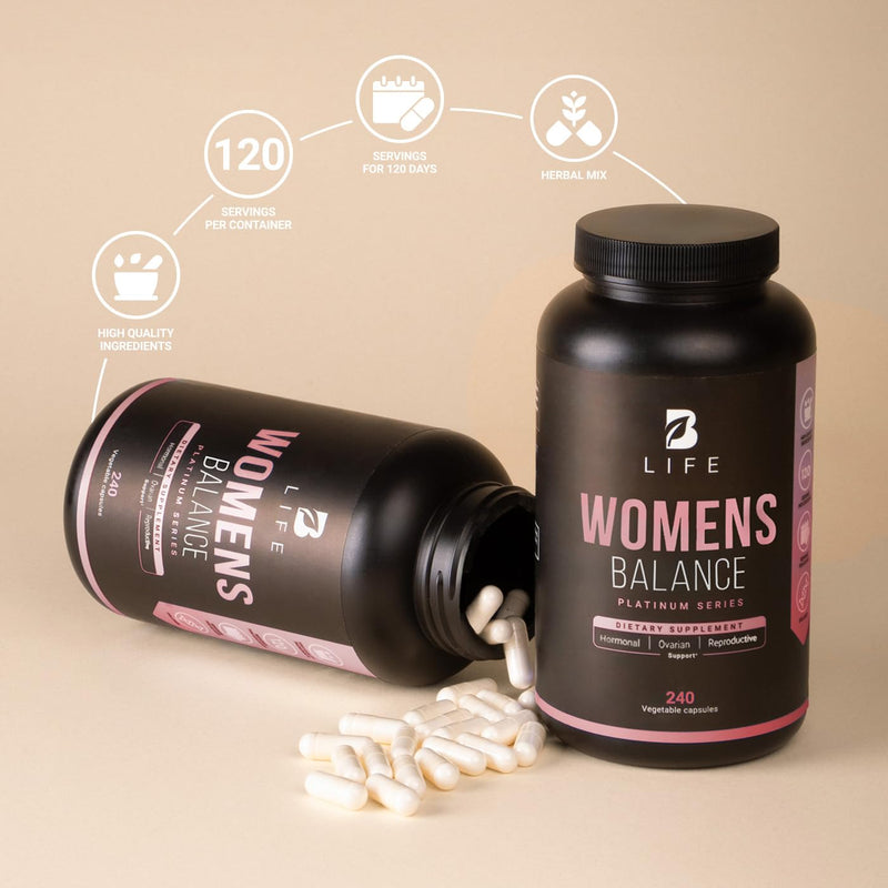 [Australia] - Women's Balance Supplement with Natural Ingredients: Dim, Dong Quai, BioPerine®, Myo & D-Chiro Inositol | 240 Caps - 120 days | 400mg of Dim per Serving | Hormone Balance | Made in The USA by B Life. Womens Balance US 
