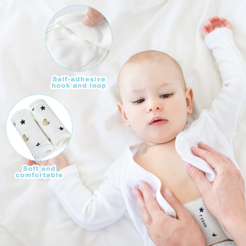 [Australia] - 8 Pcs Cartoon Cotton Baby Infant Umbilical Cord Belly Bands Baby Belly Protector Baby Belly Button Band Baby Bellies Umbilical Hernia Belt Soft Newborn Navel Belt for 0-12 Months Babies, 4 Styles 