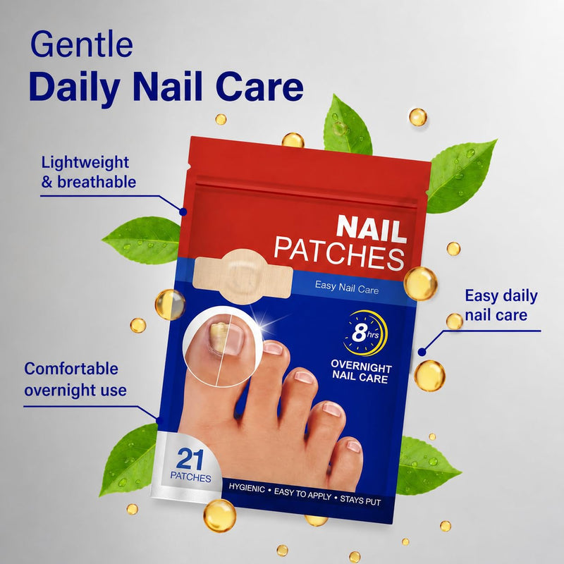 Nail Patches – Overnight Nail Care Support, Thin & Breathable Nail Stickers for Toenails & Fingernails, 4 Pack (84 Patches)