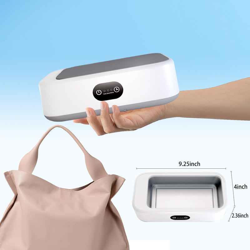 [Australia] - Jewelry Cleaning Ultrasonic Machine with 3 Modes Timer, 40W 22oz (640ml) 49KHz Portable Professional Jewelry Cleaning Ultrasonic Eyeglass Cleaner for Watches, Dentures, Ring, Razor,Makeup Brush White 