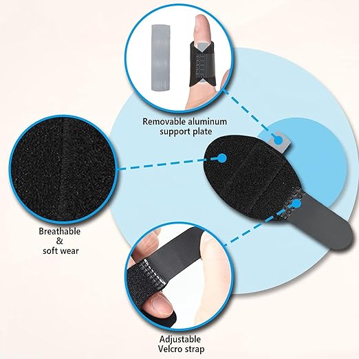 [Australia] - 5 Pcs Trigger Finger Splints: 5 Single Straps Finger Splint Support Brace Kit, Finger Straightener for Broken/Straightening/Aarthritis, Fits for Thumb/Middle/Ring/Index/Pinky Finger 5 PCS (Light blue, Skin, Light pink, Magenta, Dark gray.) 