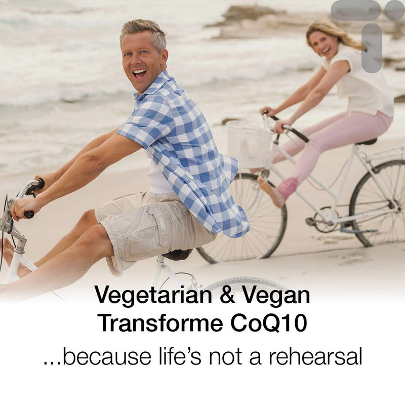 Transforme CoEnzyme Q10 100mg with Vitamin B6 | Vegetarian & Vegan | 120 CoQ10 Naturally Fermented Capsules | Natural Ingredients | Dairy & Gluten Free | Made in the UK
