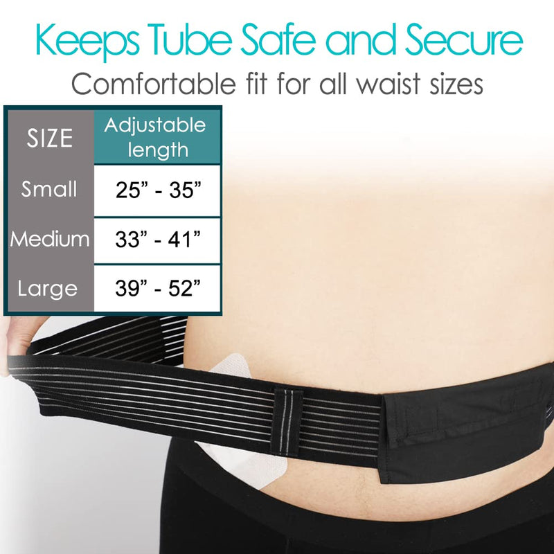 [Australia] - Breathable PD Belt Peritoneal Dialysis Catheter Holder G Tube Pouch for Gastrostomy Gtube Peg Feeding Tube Supplies Adults Women Men Black Small Small (Pack of 1) 