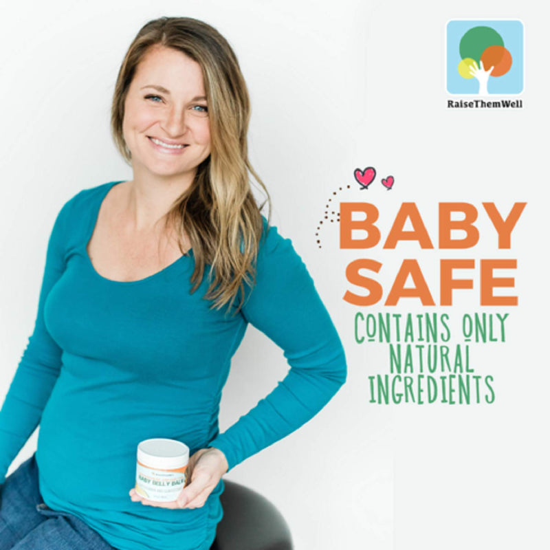 [Australia] - Raise Them Well Natural Belly Balm for Pregnancy with Magnesium Oil, Aloe Vera, Jojoba Coconut and Lavender Oil & Beeswax | 4 fl oz PregnancyStretch Mark Oil 1 Count (Pack of 1) 