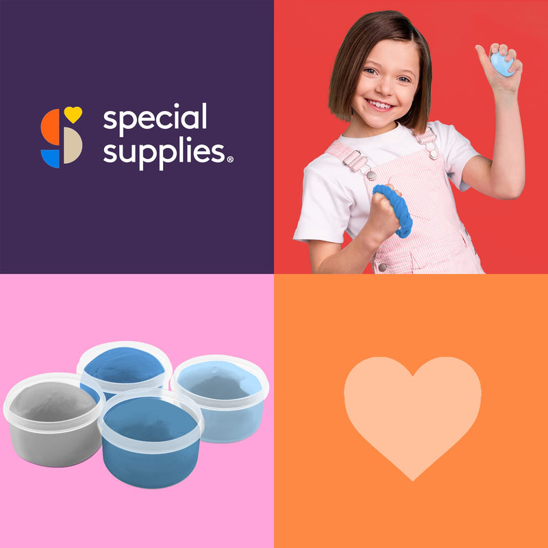 [Australia] - Special Supplies Therapy Putty for Kids and Adults - Resistive Hand Exercise Stress Relief Therapy Putty Kit, Set of 4 Strengths, Three Ounces of Each Putty 