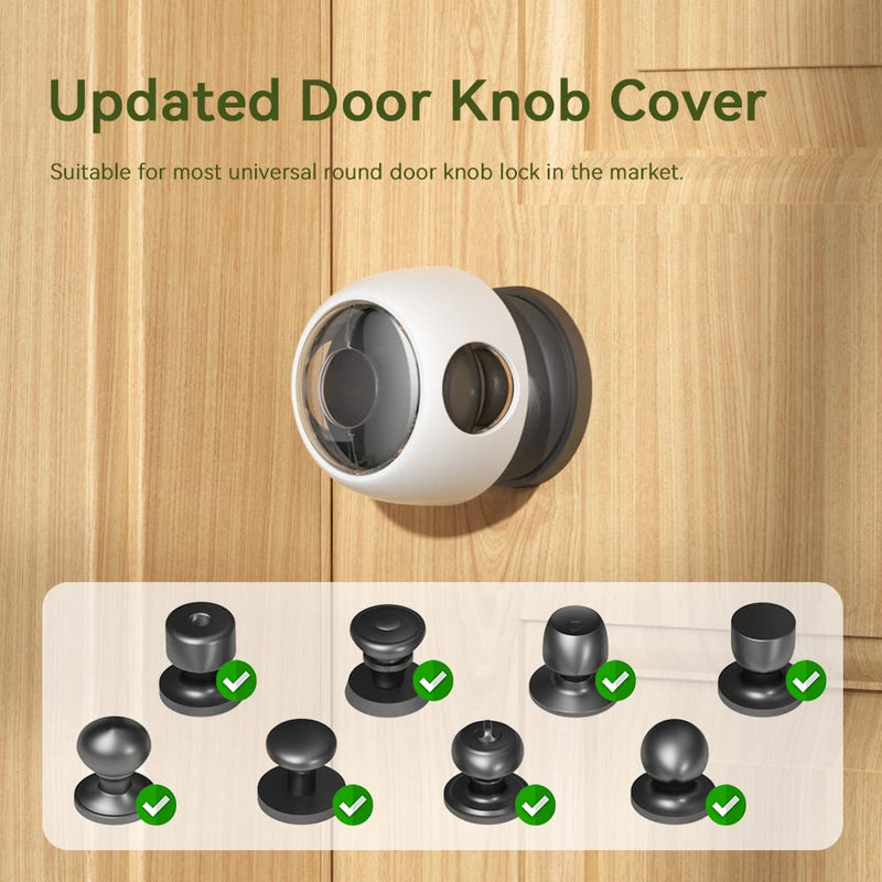 [Australia] - EUDEMON 4 Pack Updated Door Knob Cover Baby Safety Door Lock Childproof Safety Cover Door Handle Cover for Kids Safety (Clear-White) Clear-White 