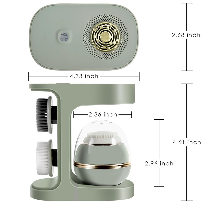 [Australia] - Electric Facial Cleansing Brush,Waterproof Facial Massage Brush,Sonic Face Scrubber with UV-C Disinfection,3 Sonic Cleansing Modes & 3 Brush Heads,For Exfoliating and Massaging,Rechargeable Face Brush 