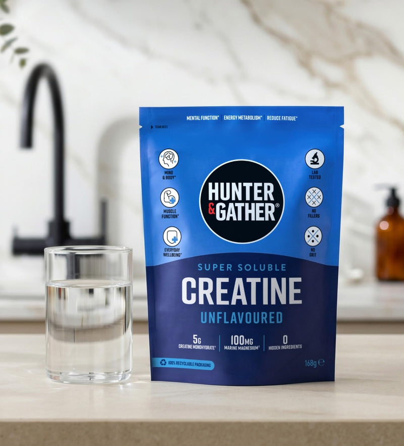 Hunter & Gather Daily Creatine Powder with Magnesium – 5g Creatine Monohydrate – Supports Strength, Energy, Clarity & Muscle Function – Super Soluble, Neutral Taste, Third-Party Tested