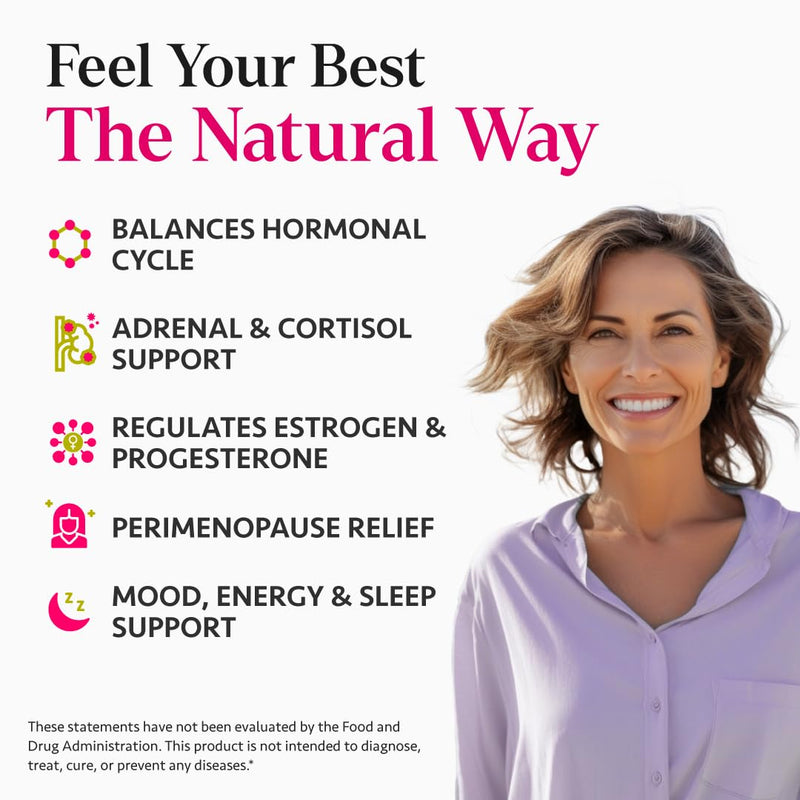 [Australia] - Ayurvedic Hormone Balance for Women | Cortisol Manager | Regulates Estrogen | Made in USA | Ashwagandha, Rhodiola, & Shatavari | Mood, Energy, & Sleep Support | Stress Relief | 60 Ct. - OSH Wellness 
