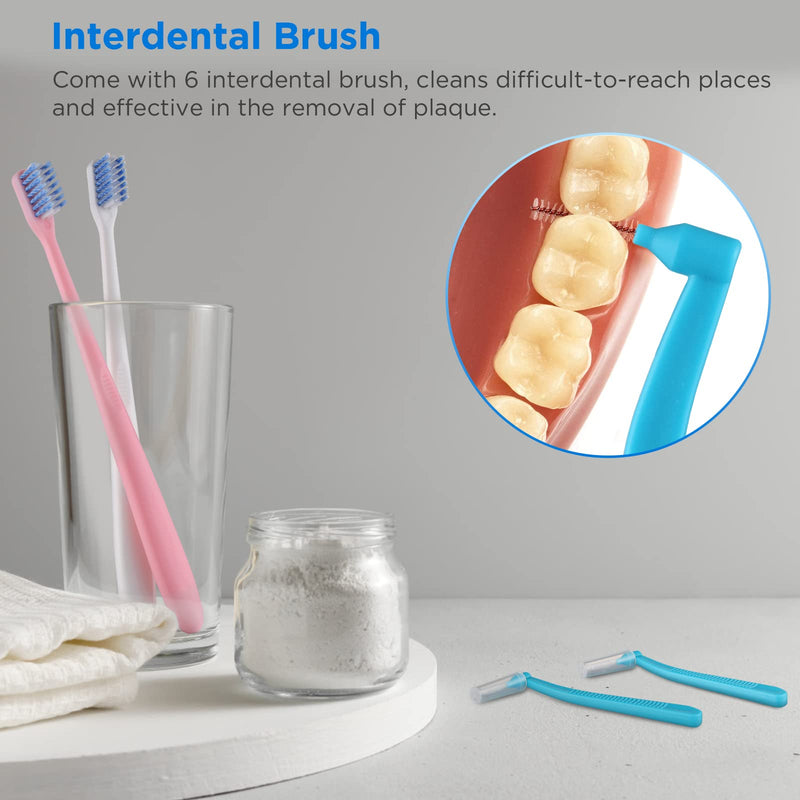 [Australia] - V-Shaped Orthodontic Toothbrush for Braces, Soft Bristles, 6 Count, with Interdental Brushes V Shaped 