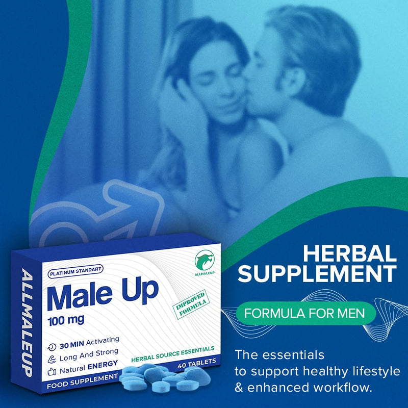40 Pills for Men - Extra Strong Stamina Booster, Organic Herbal Energy Powder, Long-Lasting Male Supplement, Made in The UK