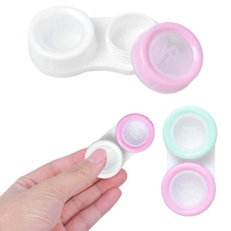 [Australia] - 20PCS contact lens container, lens container, contact lens container set, glasses case, portable, travel contact lens set, contact lens box with screw cap for home and travel, 5 colors 